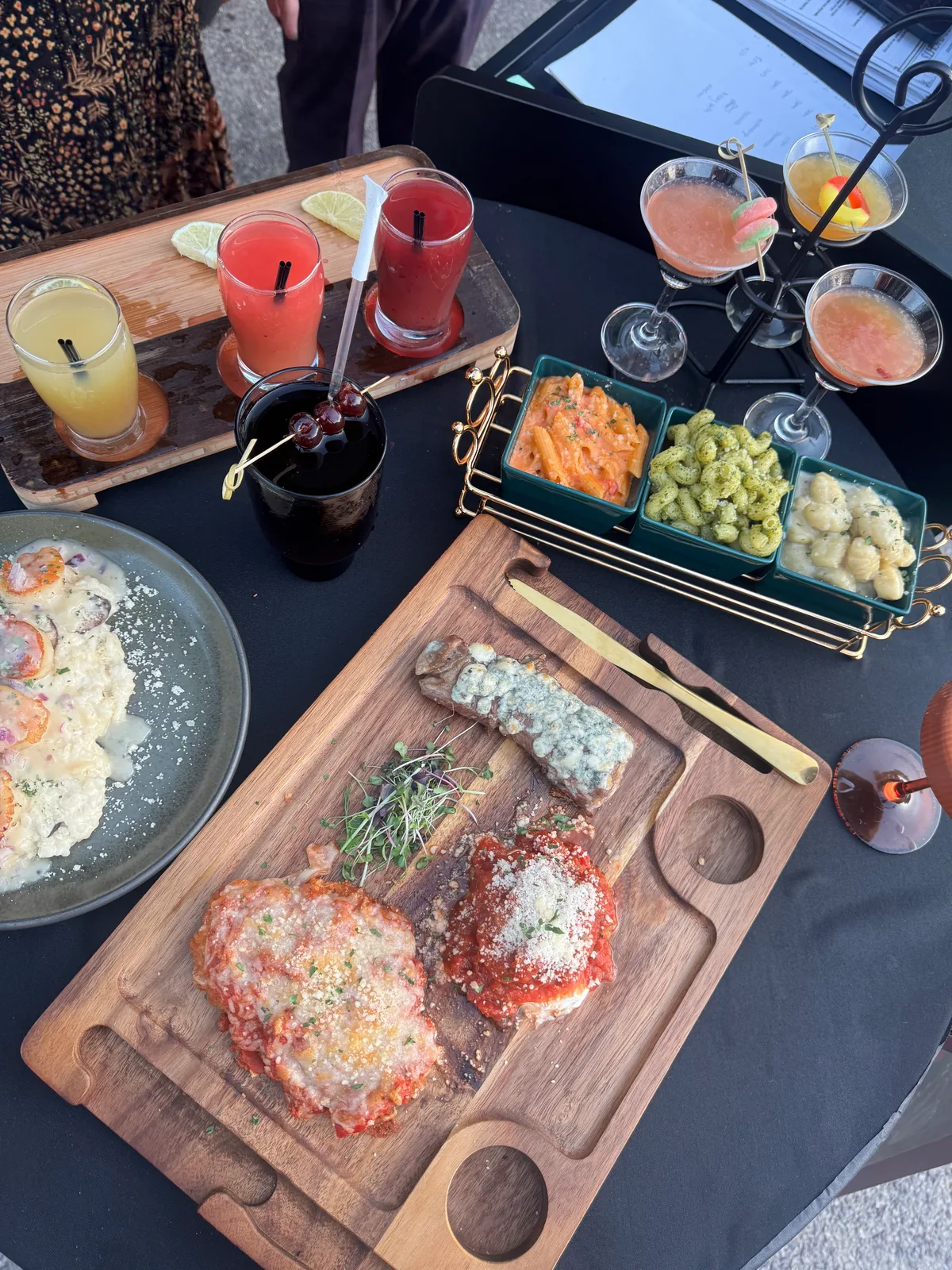 Food flight board at Blackstone on the Hill